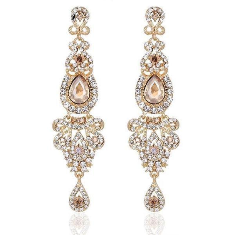 Crystal Long Chandelier Earrings - SexyBling