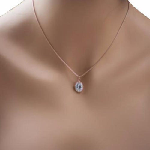 Cubic Zirconia Solitaire Pendant Necklace - SexyBling