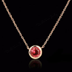 Cubic Zirconia Solitaire Pendant Necklace - SexyBling