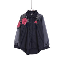 Load image into Gallery viewer, Glamorous Glitter Mesh Hollow Blouse - SexyBling