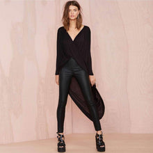 Load image into Gallery viewer, Deep V Neck Long Sleeve Tail Top - SexyBling