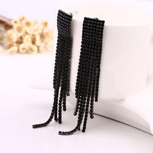 Load image into Gallery viewer, Drop Rhinestone Tassel Earrings For Women - SexyBling