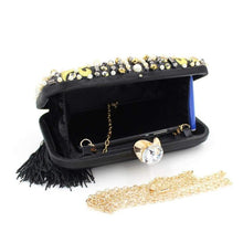 Load image into Gallery viewer, Embellished Clutch Bag With Tassel And Chain