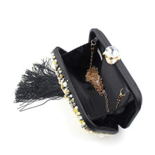 Load image into Gallery viewer, Embellished Clutch Bag With Tassel And Chain
