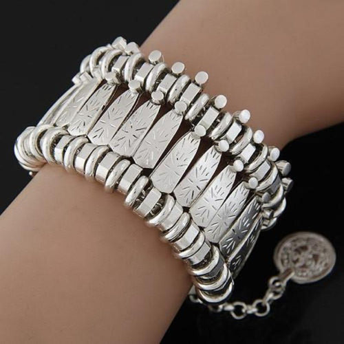Ethnic Bohemian Metal Chain Cuff Bracelet - SexyBling