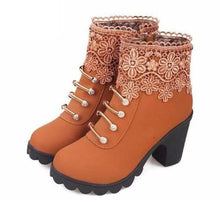 Load image into Gallery viewer, Exotic Lace Up Floral Ankle Boots - SexyBling