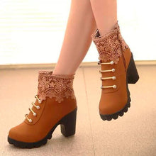 Load image into Gallery viewer, Exotic Lace Up Floral Ankle Boots - SexyBling
