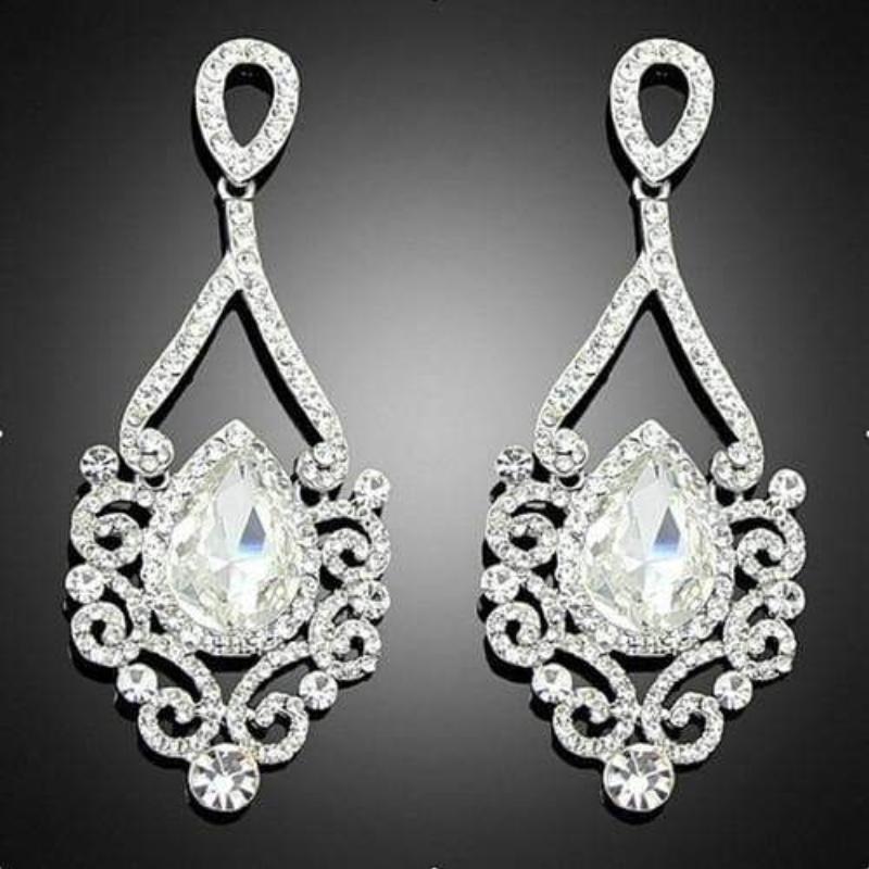Exquisite Long Crystal Chandelier Earrings - SexyBling