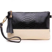 Load image into Gallery viewer, Faux Snakeskin Clutch With Crossbody Chain - SexyBling