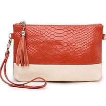Load image into Gallery viewer, Faux Snakeskin Clutch With Crossbody Chain - SexyBling