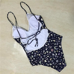 Floral Monokini Bandage Bikini - SexyBling