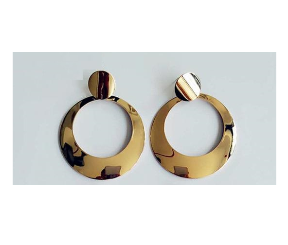 Golden White Big Long Drop Earrings - SexyBling
