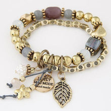 Load image into Gallery viewer, Vintage Gold Charm Beaded Bracelet - SexyBling