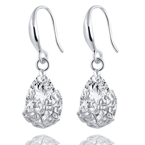 Gold Silver Crystal Drop Earrings - SexyBling