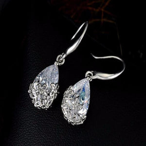 Gold Silver Crystal Drop Earrings - SexyBling