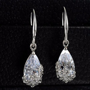 Gold Silver Crystal Drop Earrings - SexyBling