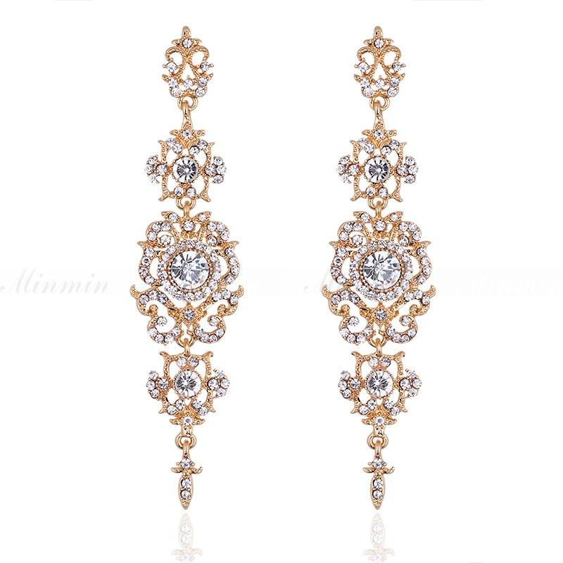 Floral Shape Long Dangle Drop Earrings - SexyBling