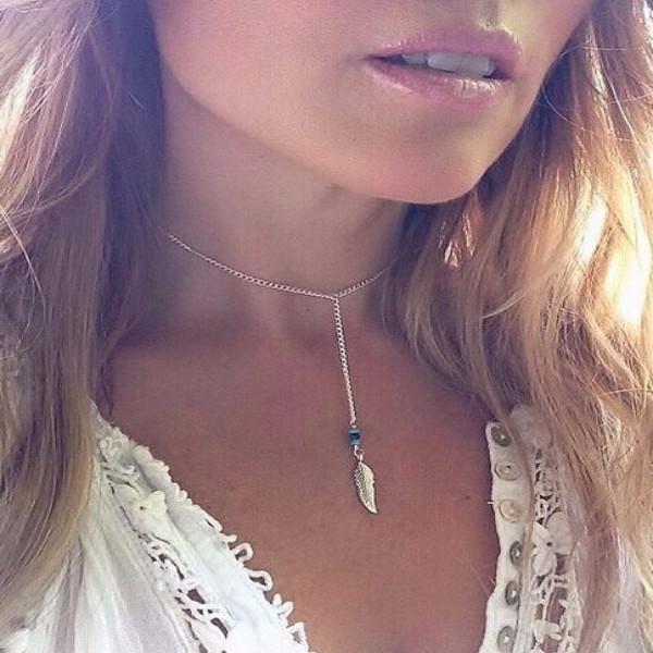 Smiple Silver Bar Lariat Necklace - SexyBling