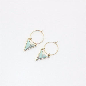 Comiya Geometric White Stones Earrings - SexyBling