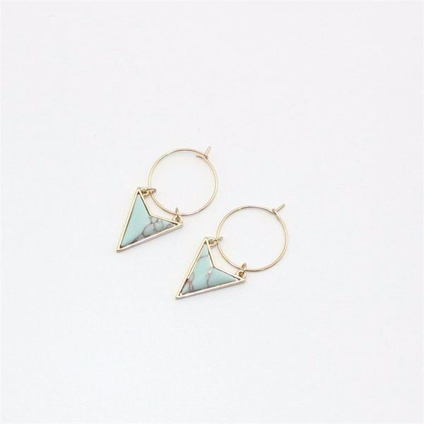 Comiya Geometric White Stones Earrings - SexyBling