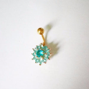 Stainless Steel Flower Crystal Piercing - SexyBling