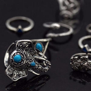 8PCS Fashion Vintage Bohemian Turkish Midi Rings - SexyBling