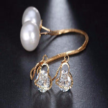 Load image into Gallery viewer, Drop Crystal Imitation Pearl Dangle Earrings - SexyBling