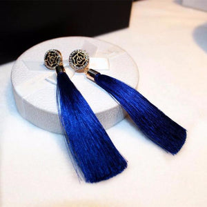 Rhinestone Crystal Long Earrings - SexyBling