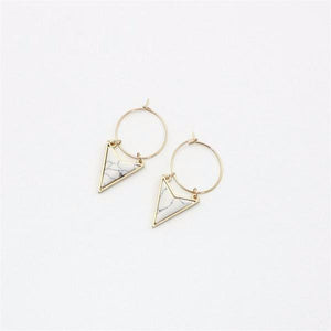 Comiya Geometric White Stones Earrings - SexyBling