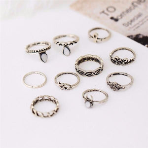 10pcs Flower Midi Ring for Women - SexyBling
