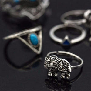 8PCS Fashion Vintage Bohemian Turkish Midi Rings - SexyBling