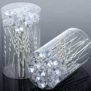 Round Crystal Rhinestone Hair Pins - SexyBling