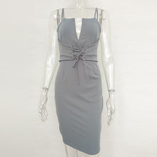 Load image into Gallery viewer, Lace Up Front Bodycon Dress - SexyBling