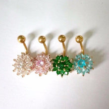 Load image into Gallery viewer, Stainless Steel Flower Crystal Piercing - SexyBling