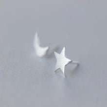 Load image into Gallery viewer, Silver Star and Moon Earrings - SexyBling