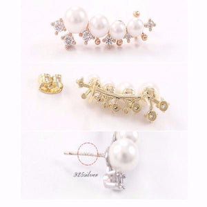 Silver Needle Pearl Earrings For Women - SexyBling