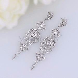 Floral Shape Long Dangle Drop Earrings - SexyBling