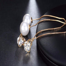 Load image into Gallery viewer, Drop Crystal Imitation Pearl Dangle Earrings - SexyBling