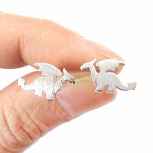 Dragon Silhouette with Wings Earrings - SexyBling