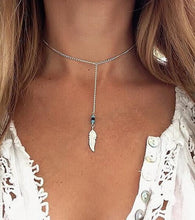 Load image into Gallery viewer, Smiple Silver Bar Lariat Necklace - SexyBling