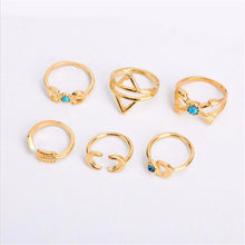 Load image into Gallery viewer, 6PCS Vintage Turkish Beach Punk Moon Arrow Ring - SexyBling