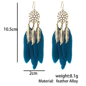 Hollow Wheel Feather Earrings - SexyBling