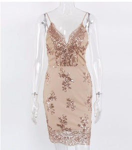 Beautiful Backless Sequin Mini Dress - SexyBling