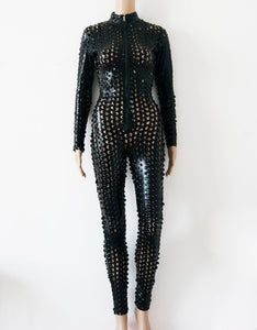Vintage Vinyl Gotik Stripper Catsuit - SexyBling