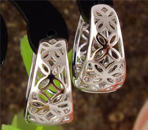 Hollow Silver Hoop Earrings - SexyBling
