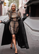 Load image into Gallery viewer, Bold Black Line Mesh Lace Bandage Dress - SexyBling