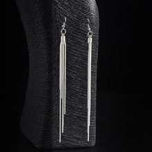 Load image into Gallery viewer, Silver Plated Long Hook Dangle Earrings - SexyBling