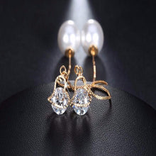 Load image into Gallery viewer, Drop Crystal Imitation Pearl Dangle Earrings - SexyBling