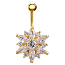 Load image into Gallery viewer, Stainless Steel Flower Crystal Piercing - SexyBling