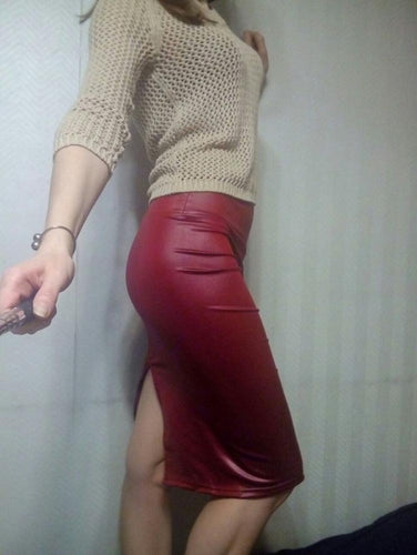 Sexy Slit Midi Pencil Skirt - SexyBling